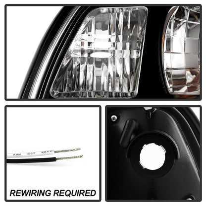 Spyder Ford Mustang 87-93 1PC LED (Replaceable LEDs)Crystal Headlights Black HD-YD-FM87-1PC-LED-BK 5012531