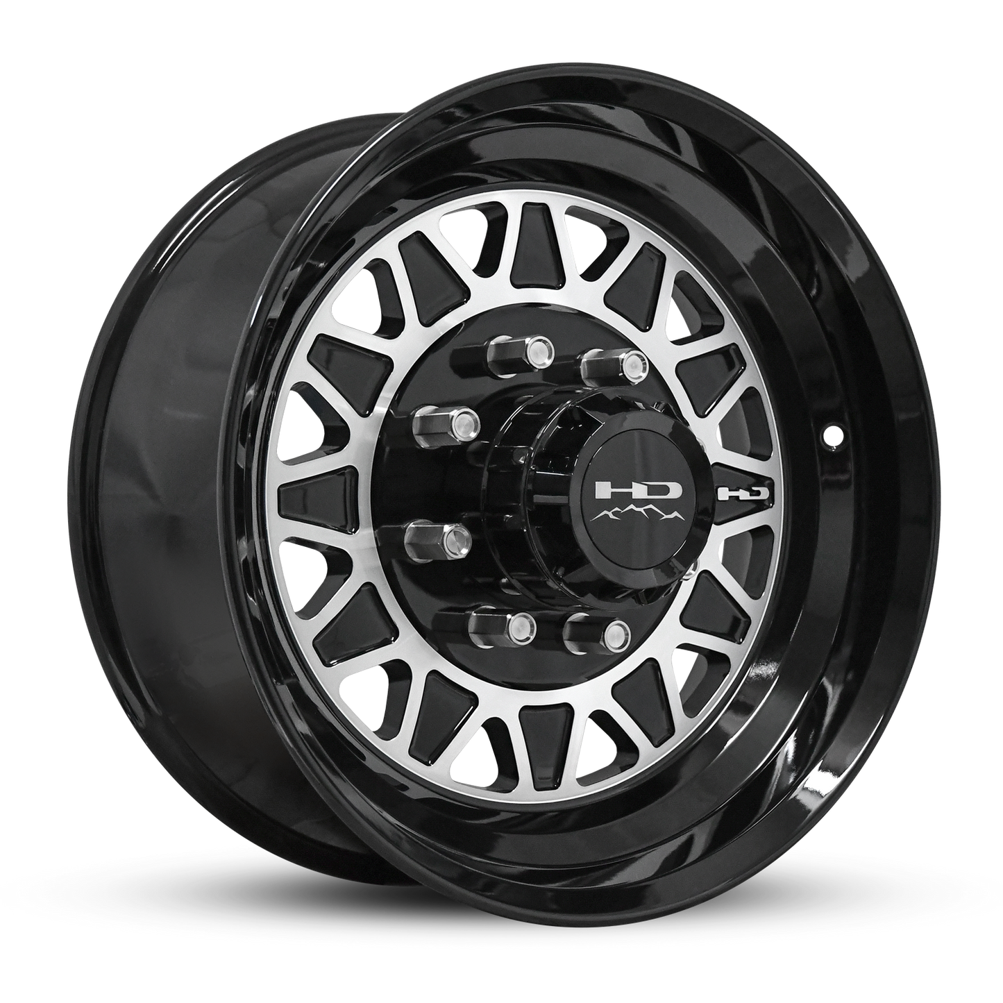 HD Trailer HDT Forged 17.5x6.75 +0 8x165mm 128.6mm Gloss Black/Machined Face - Lug Centric