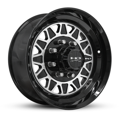 HD Trailer HDT Forged 17.5x6.75 +0 8x165mm 128.6mm Gloss Black/Machined Face - Lug Centric