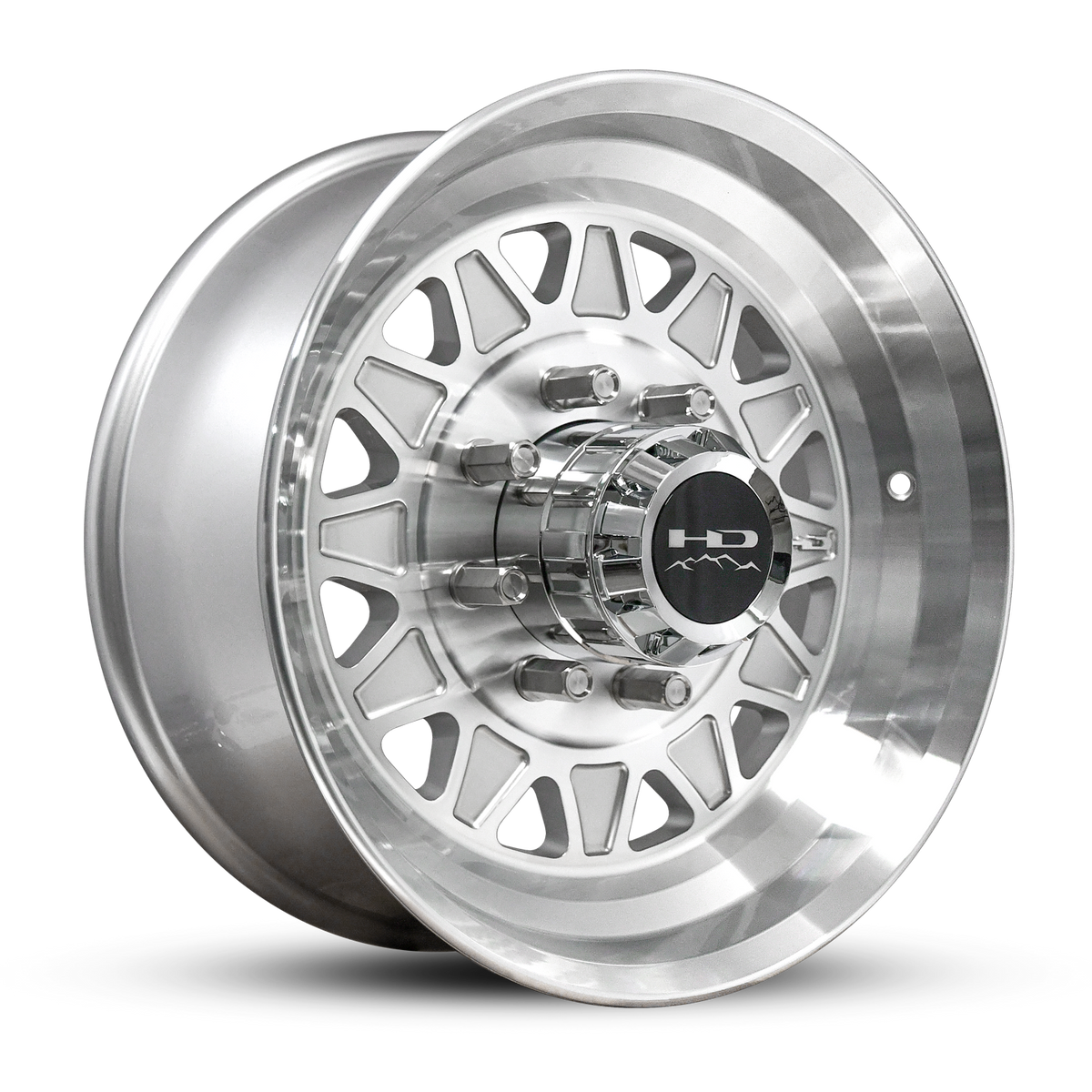 HD Trailer HDT Forged 17.5x6.75 +0 8x165mm 128.6mm Gloss Silver/Machined Face - Lug Centric
