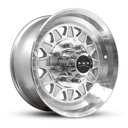 HD Trailer HDT Forged 17.5x6.75 +0 8x165mm 128.6mm Gloss Silver/Machined Face - Lug Centric
