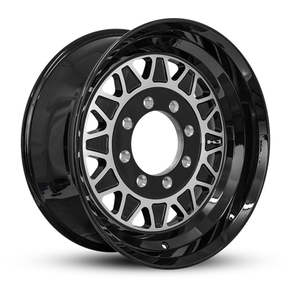 HD Trailer HDT Forged 17.5x6.75 +0 8x165mm 121.2mm Gloss Black/Machined Face - Hub Centric - CAP NOT INCLUDED