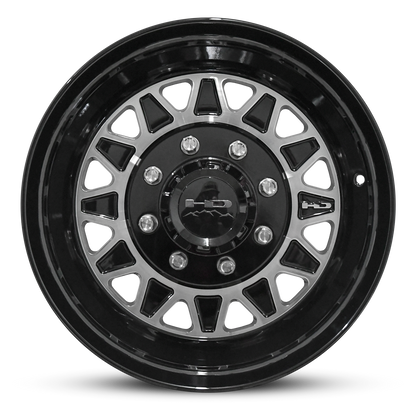 HD Trailer HDT Forged 17.5x6.75 +0 8x165mm 128.6mm Gloss Black/Machined Face - Lug Centric