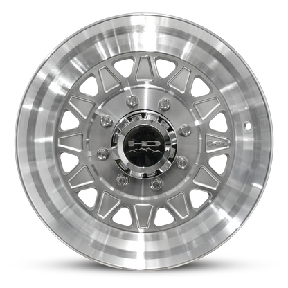 HD Trailer HDT Forged 17.5x6.75 +0 8x165mm 128.6mm Gloss Silver/Machined Face - Lug Centric