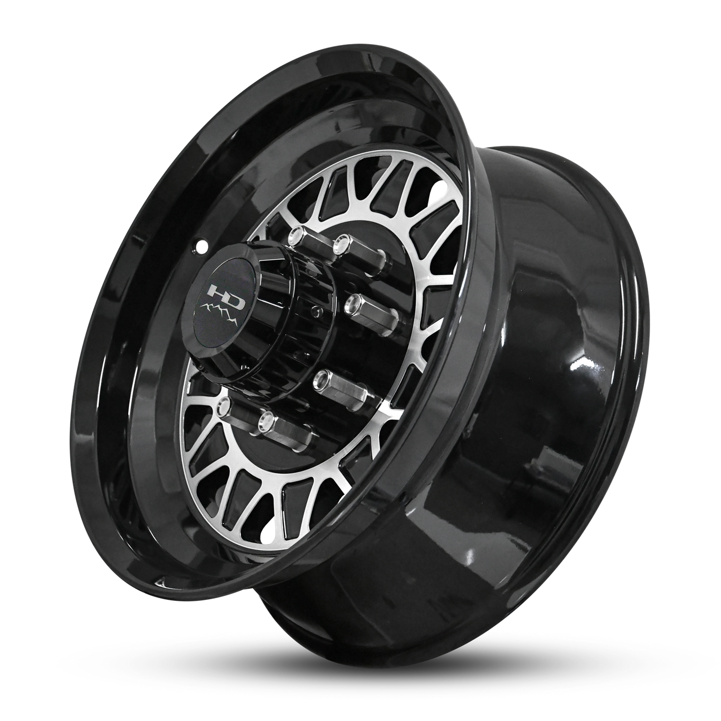 HD Trailer HDT Forged 17.5x6.75 +0 8x165mm 128.6mm Gloss Black/Machined Face - Lug Centric