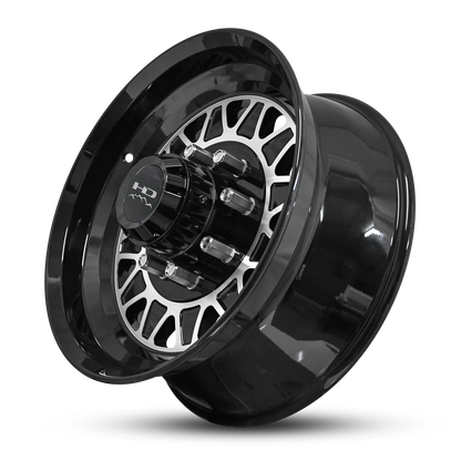HD Trailer HDT Forged 17.5x6.75 +0 8x165mm 128.6mm Gloss Black/Machined Face - Lug Centric
