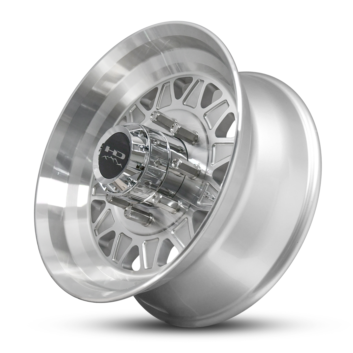 HD Trailer HDT Forged 17.5x6.75 +0 8x165mm 128.6mm Gloss Silver/Machined Face - Lug Centric