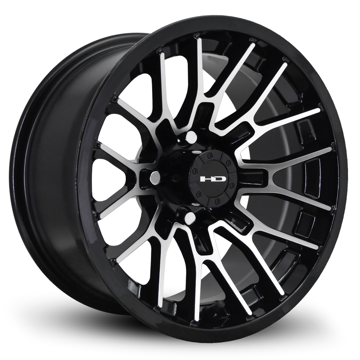 HD Golf RTC 12x7 -14 4x101.6mm 68.2mm Gloss Black/Machined Face
