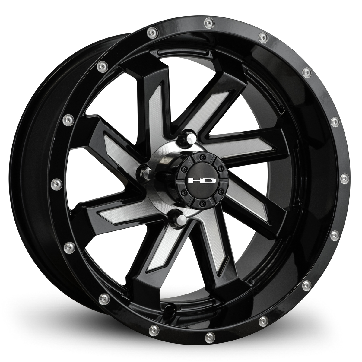 HD Golf Saw 12x7 -14 4x101.6mm 68.2mm Gloss Black/Milled Face