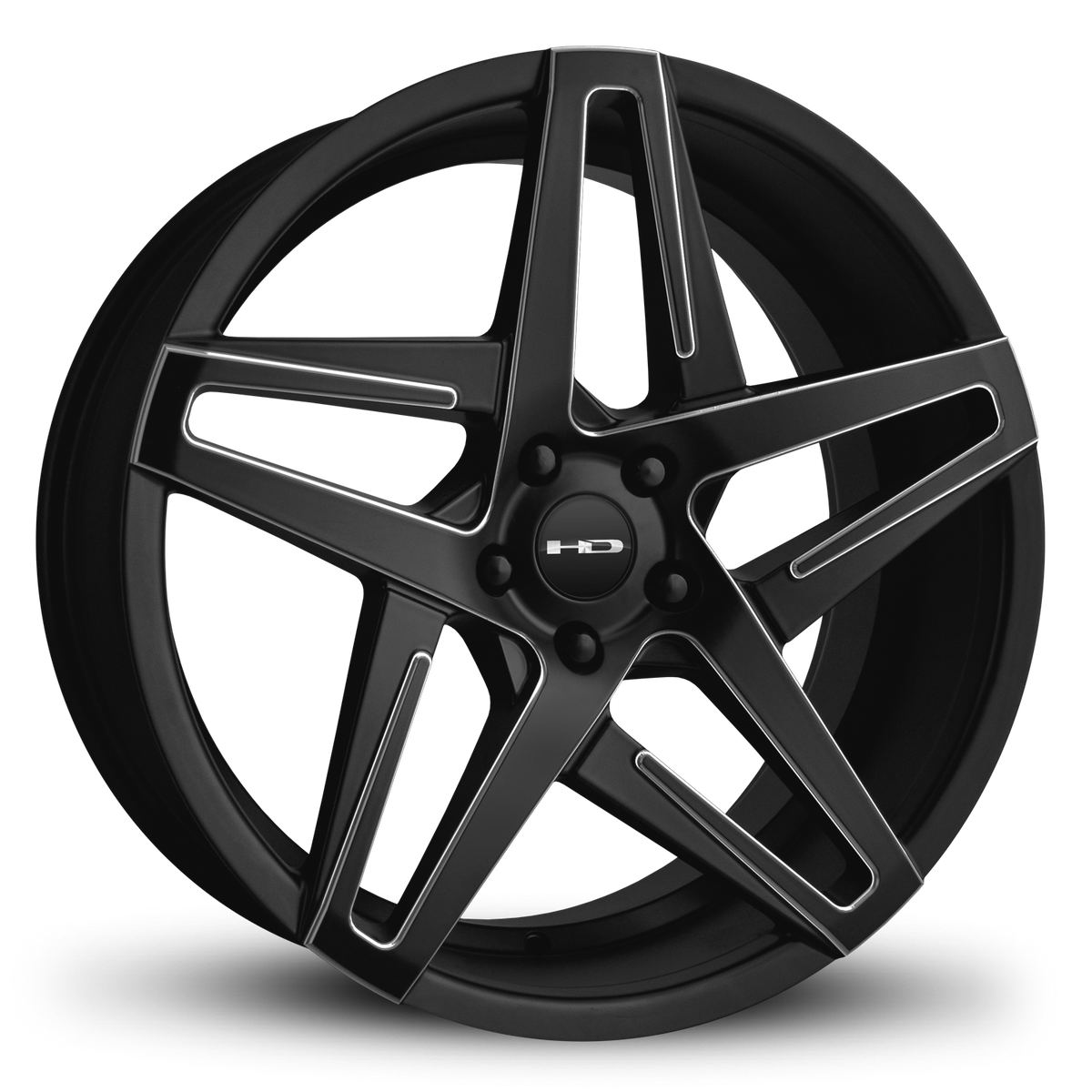 HD Wheels Hairpin 20x8.5 +35 5x114.3mm 73.1mm Satin Black/Milled Edge