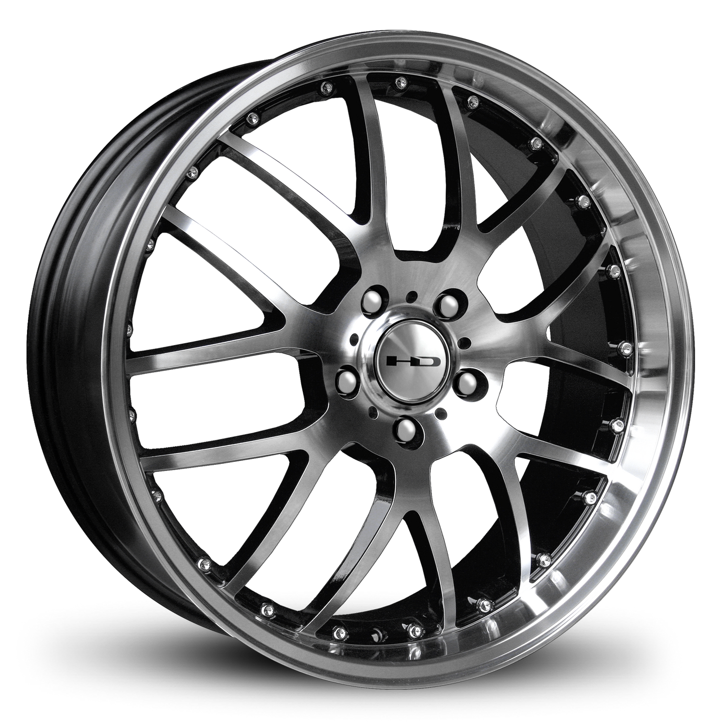 HD Wheels MSR 20x8 +35 5x120mm 74.1mm Gloss Black/Mchnd Fc Chr/Riv