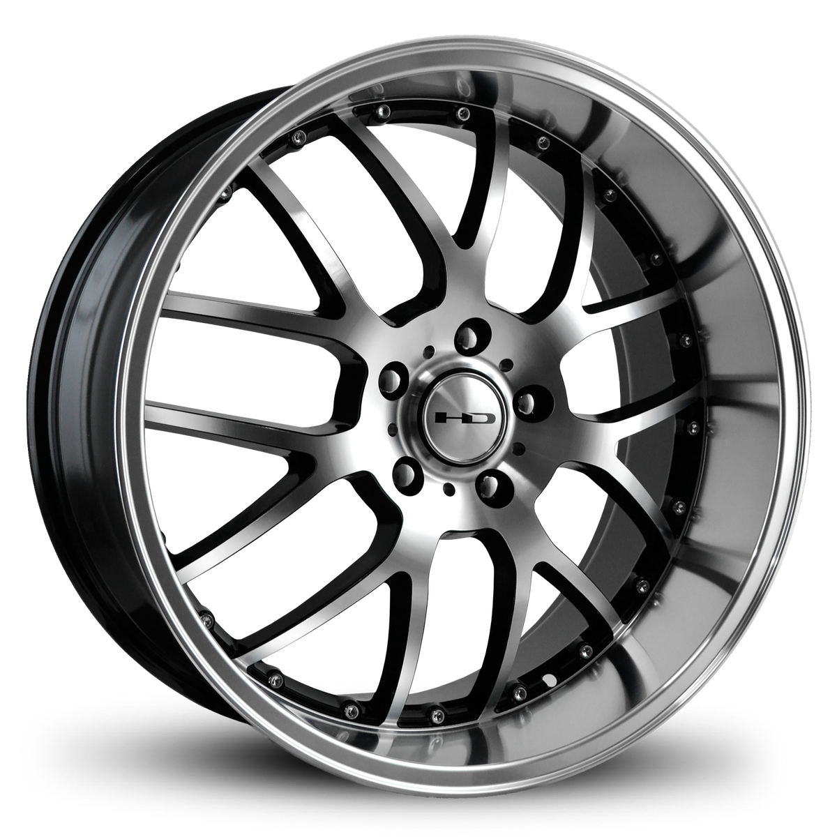 HD Wheels MSR 18x9 +42 5x112mm 73.1mm Gloss Black/Mchnd Fc Chr/Riv