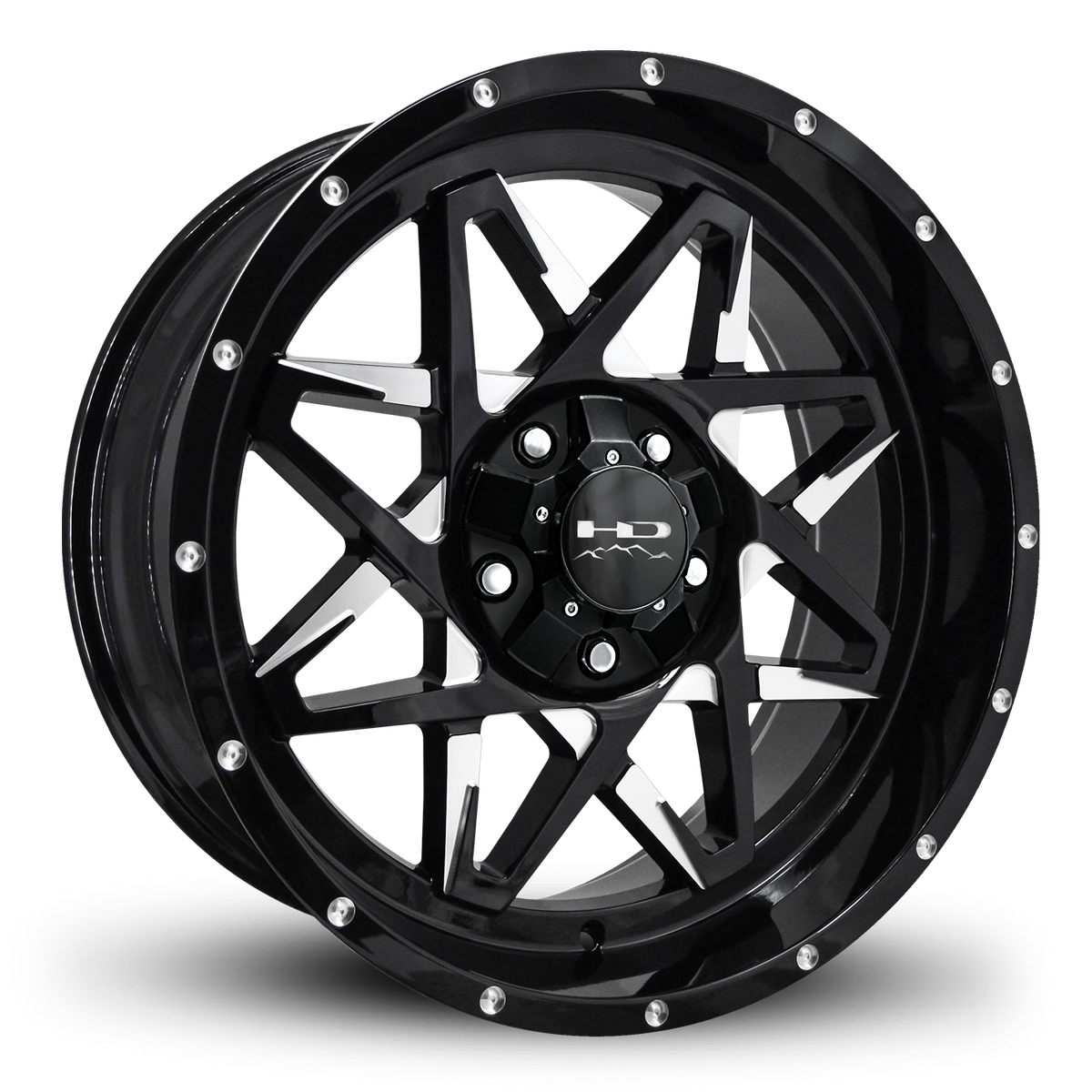 HD Offroad Caliber 20x9 +0 5x139.7/5x150mm 106.2mm Gloss Black/Milled Face