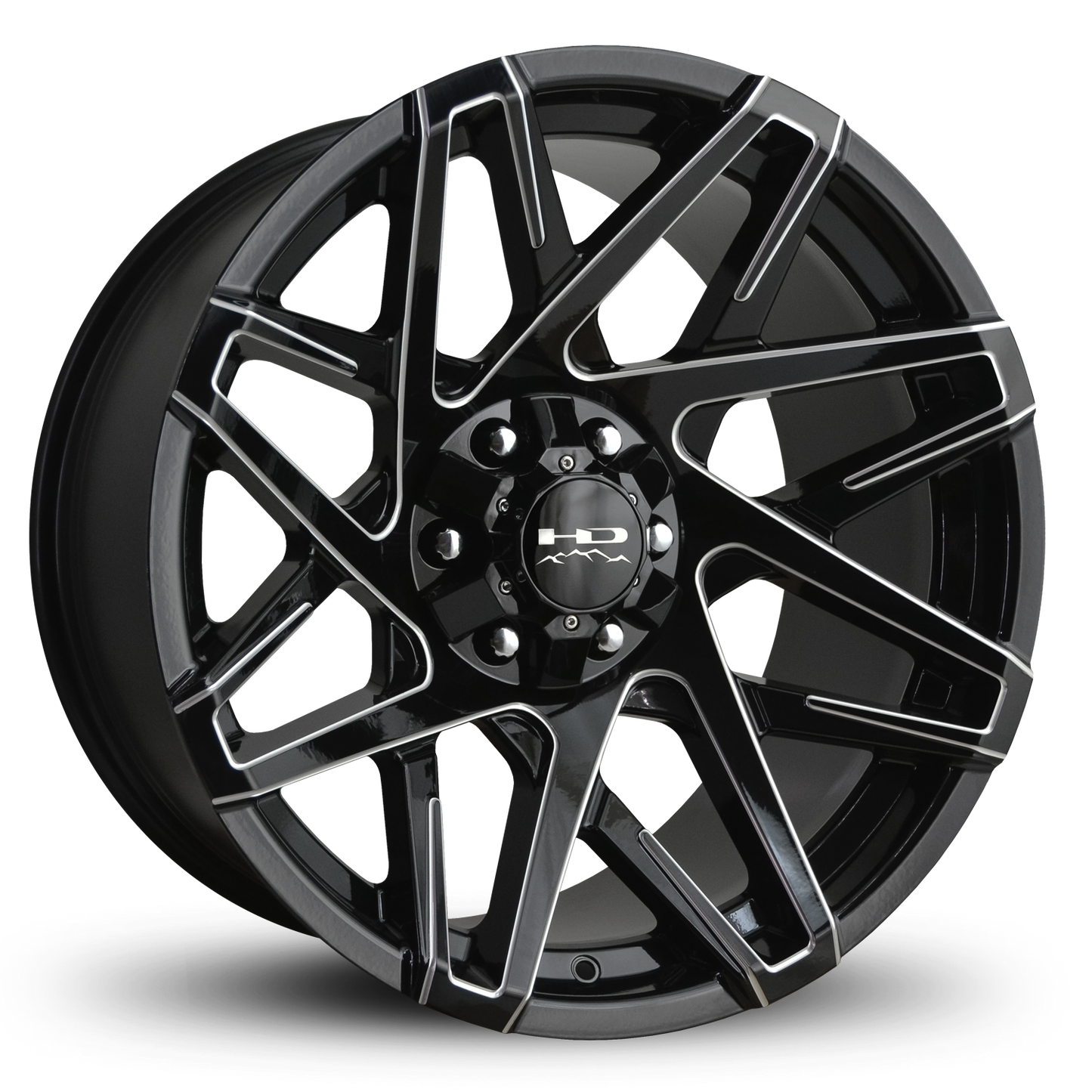 HD Offroad Canyon 20x9 +15 6x120/6x139.7mm 106.2mm Gloss Black/Milled Edge
