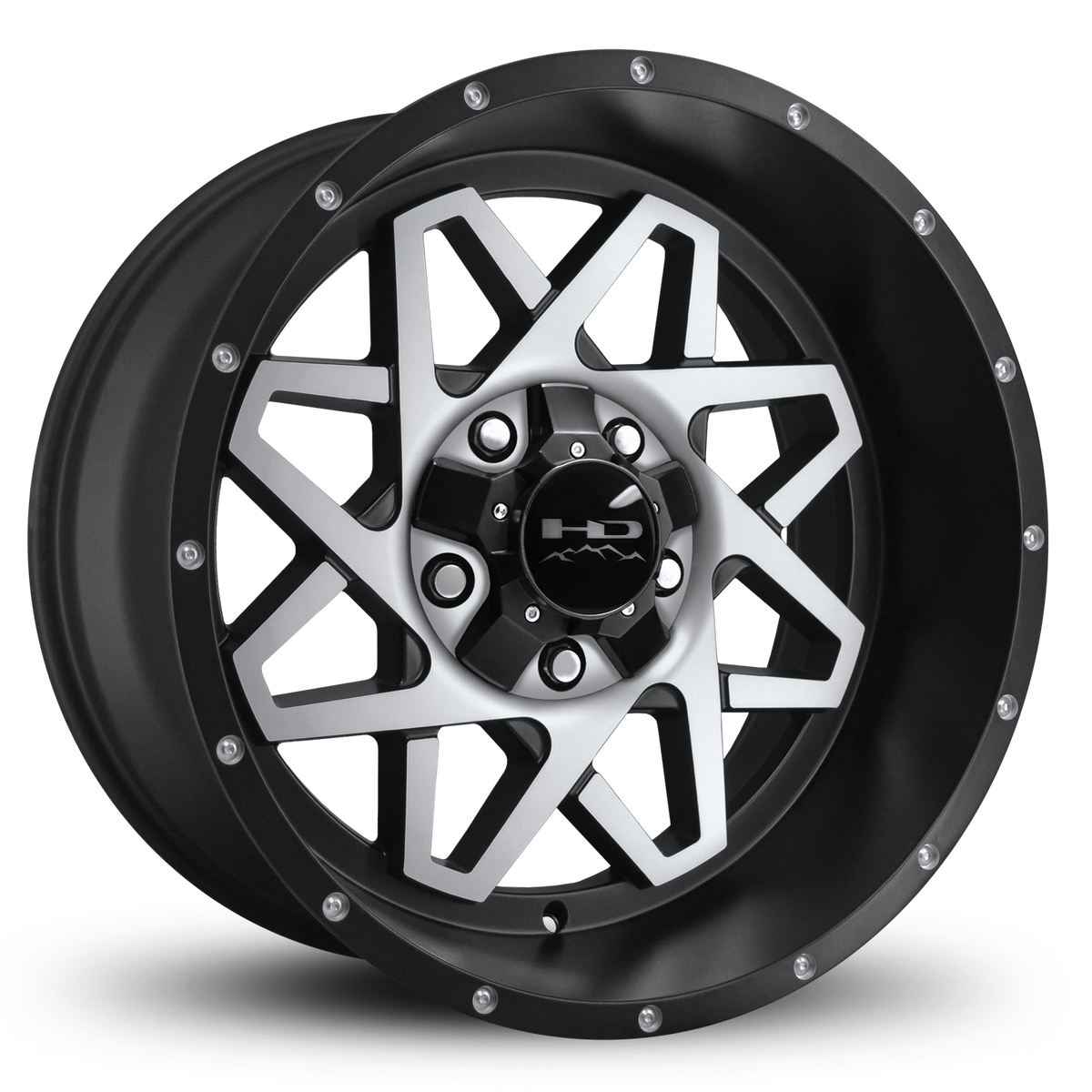 HD Offroad Gridlock 20x10 -25 5x127/5x139.7mm 106.2mm Satin Black/Machined Face