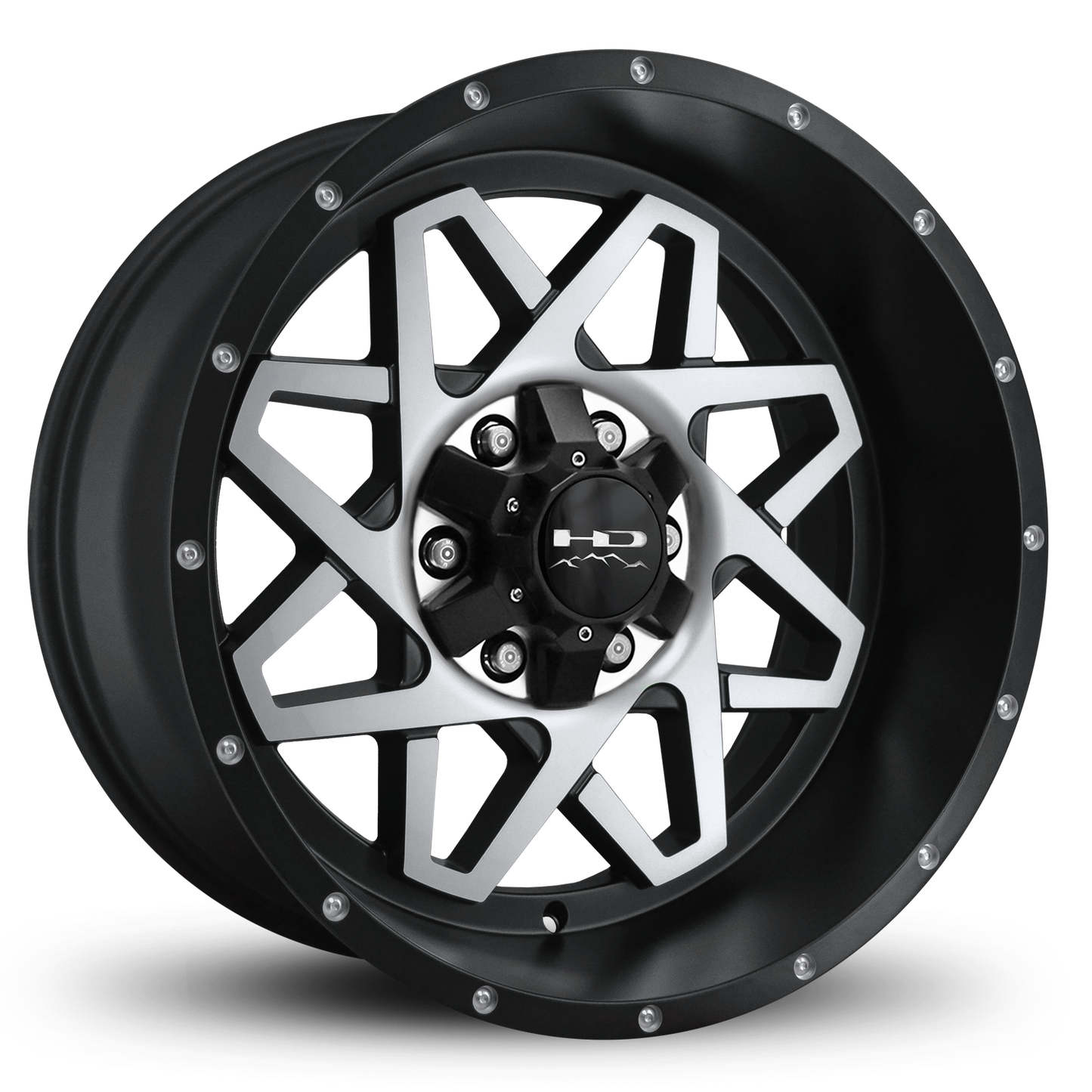 HD Offroad Gridlock 20x10 -25 6x135/6x139.7mm 106.2mm Satin Black/Machined Face