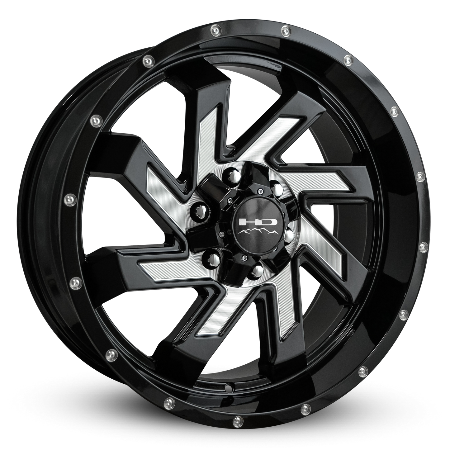 HD Offroad Saw 20x9 +0 6x135/6x139.7mm 106.2mm Gloss Black/Milled Face