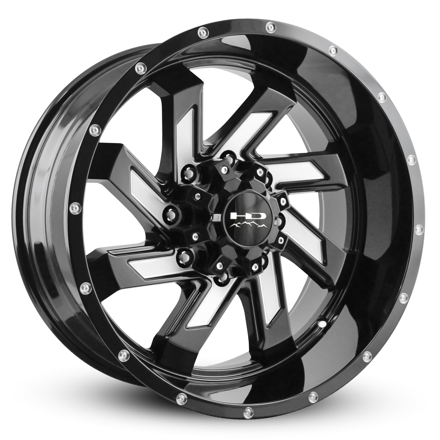 HD Offroad Saw 20x10 -25 8x180mm 124.1mm Gloss Black/Milled Face