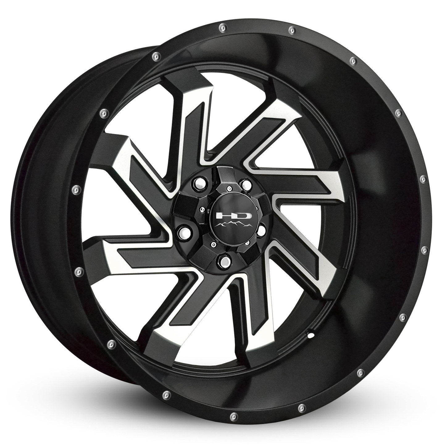 HD Offroad Saw 22x12 -44 5x127/5x139.7mm 78.1mm Satin Black/Machined Face