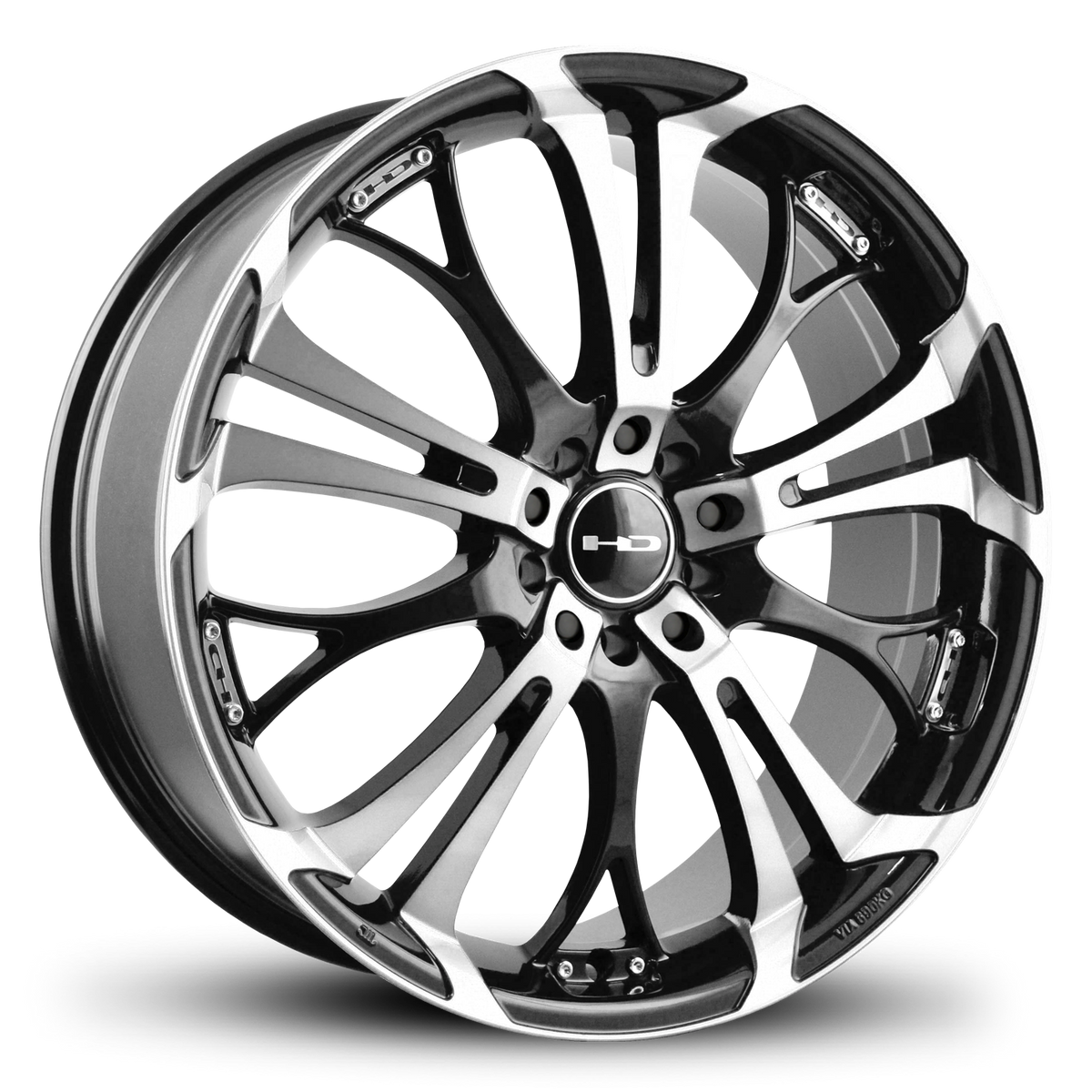 HD Wheels Spinout 18x7.5 +42 5x112/5x114.3mm 73.1mm Gloss Black/Machined Face
