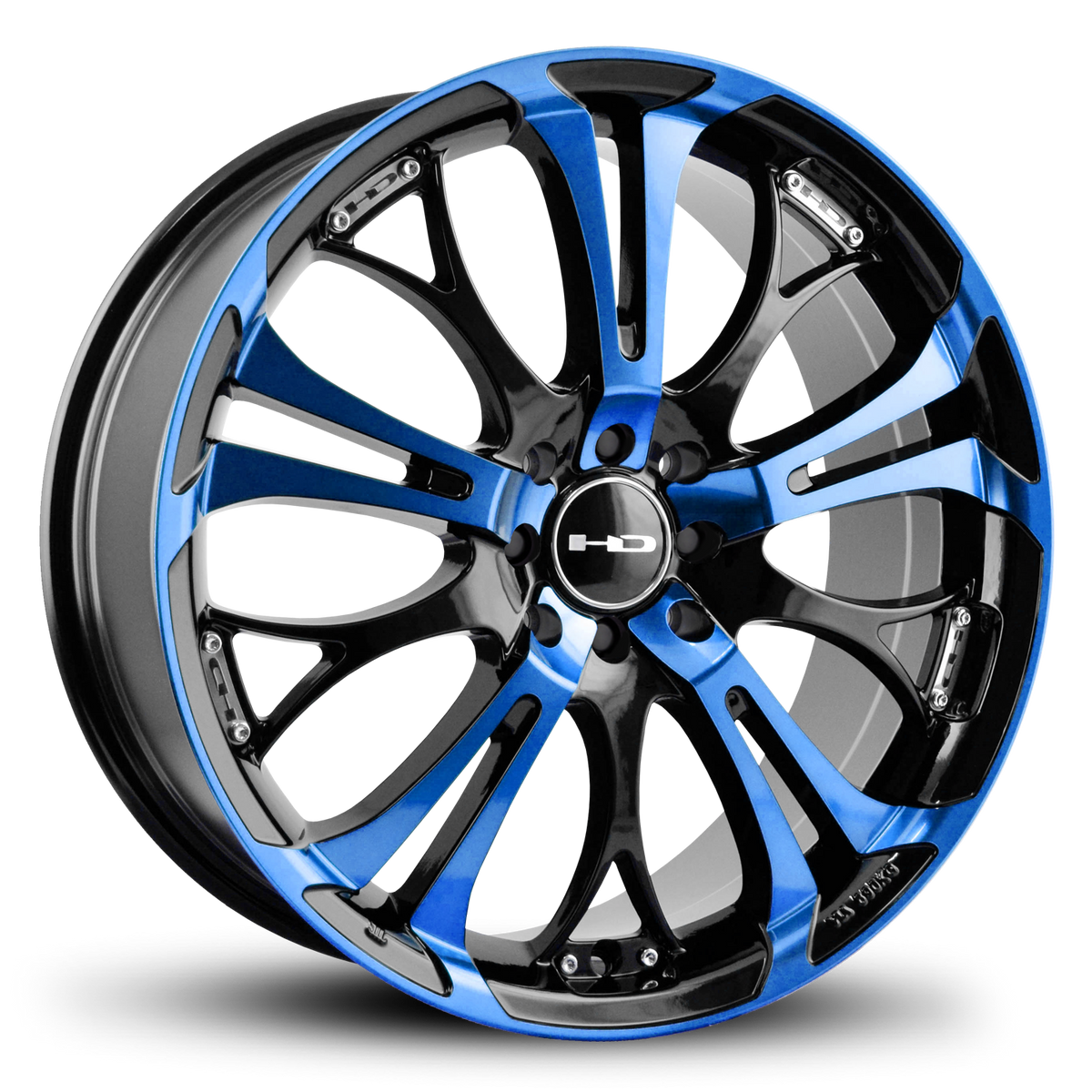 HD Wheels Spinout 18x7.5 +40 4x100/4x114.3mm 73.1mm Gloss Blue&BK/Machined Face