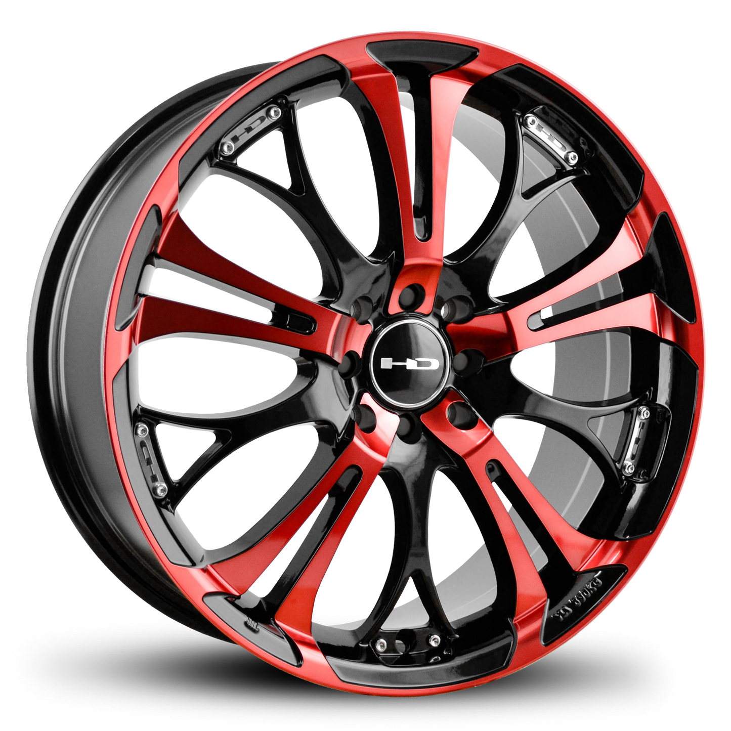 HD Wheels Spinout 18x7.5 +40 4x100/4x114.3mm 73.1mm Gloss Red&BK/Machined Face