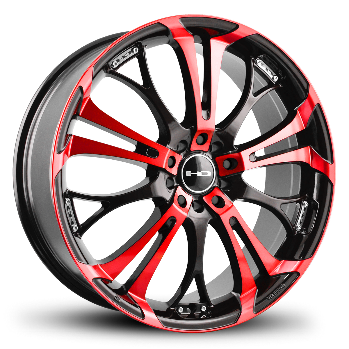 HD Wheels Spinout 18x7.5 +35 5x112/5x114.3mm 73.1mm Gloss Red&BK/Machined Face