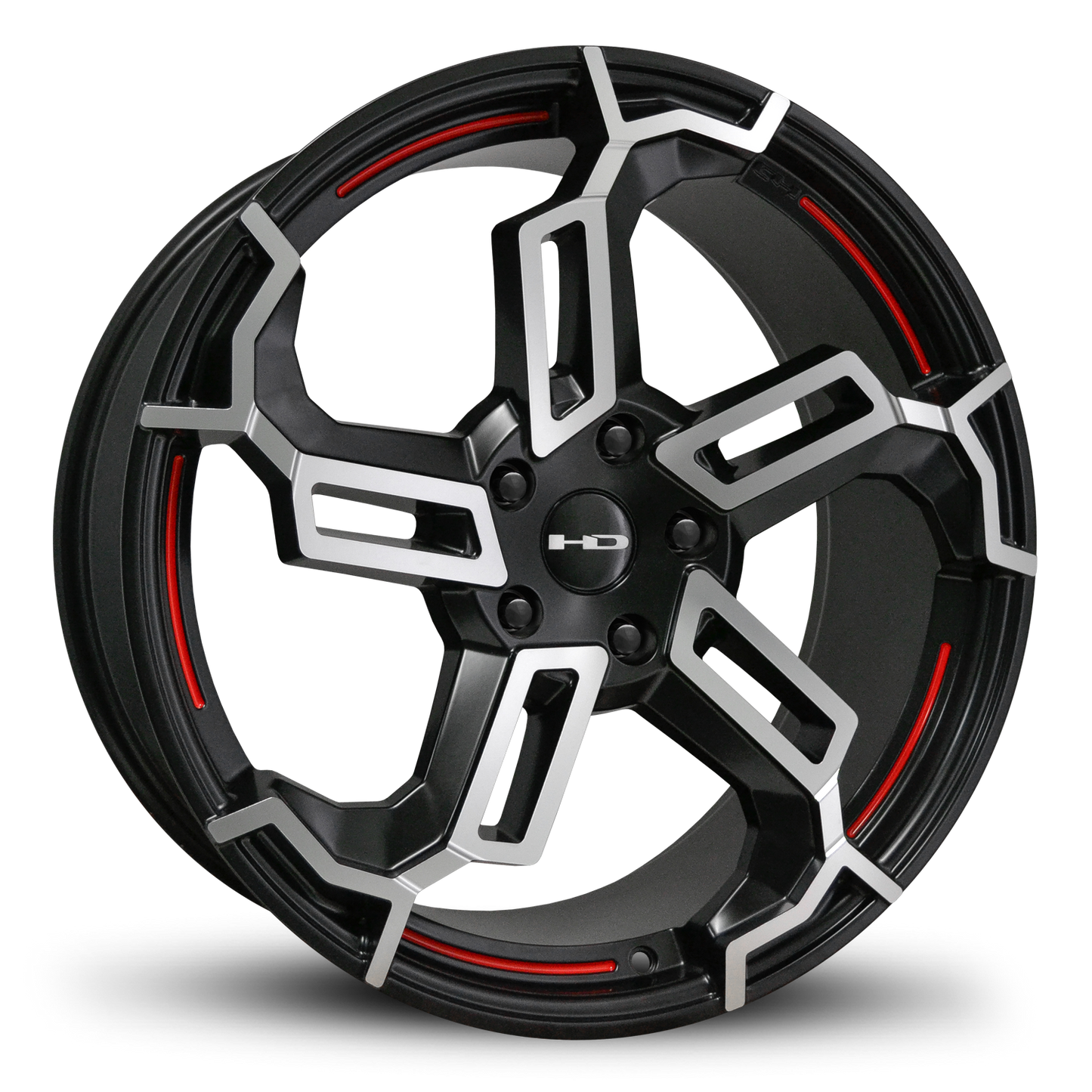 HD Wheels Switch 18x7.5 +42 5x114.3mm 73.1mm Satin Black/Red Line