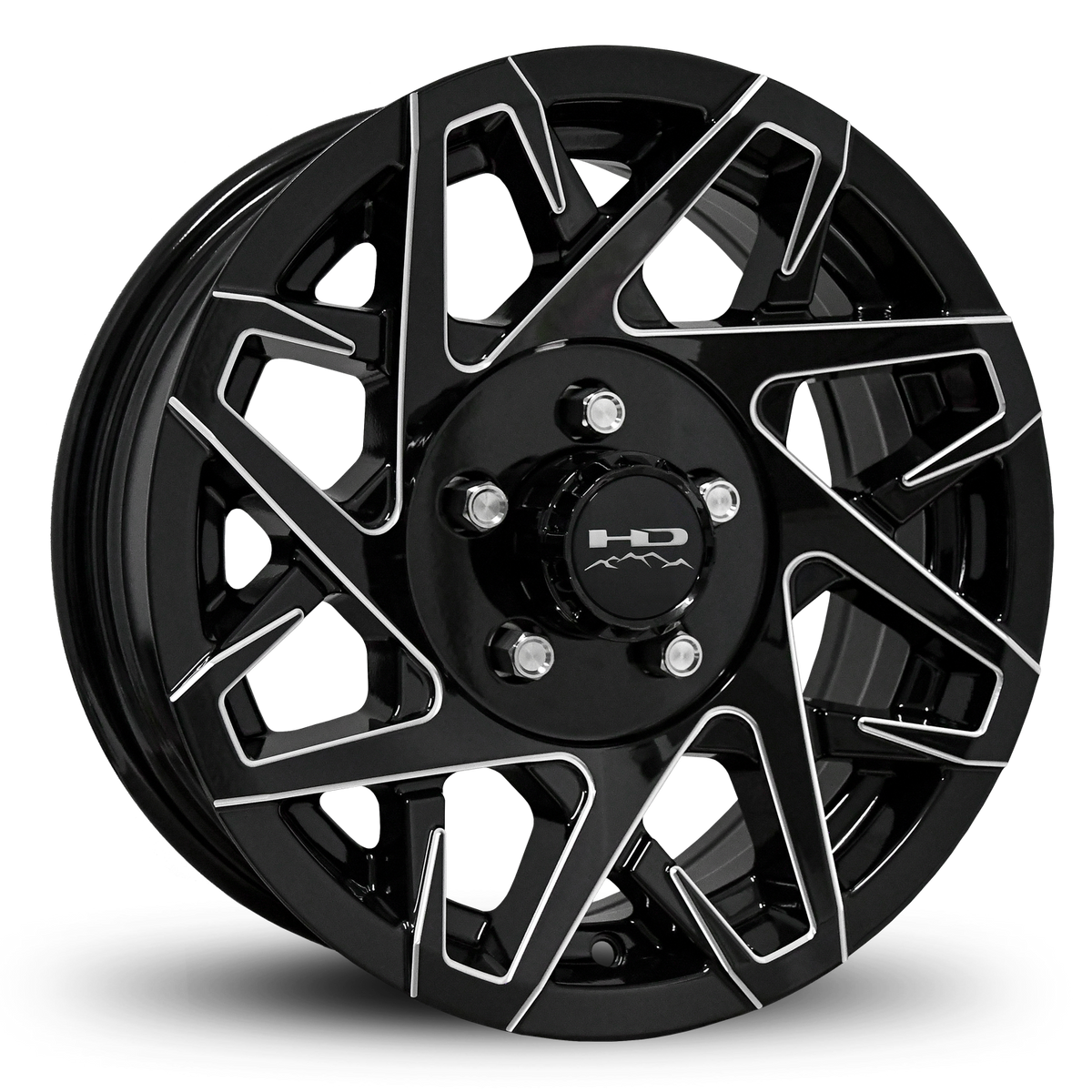 HD Trailer Canyon 14x5.5 +0 5x114.3mm 83mm Gloss Black/Milled Edge