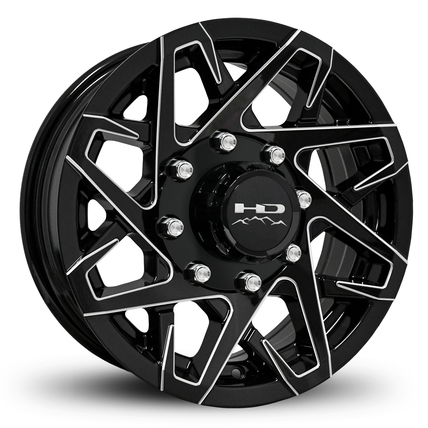 HD Trailer Canyon 16x6 +0 8x165mm 128.6mm Gloss Black/Milled Edge