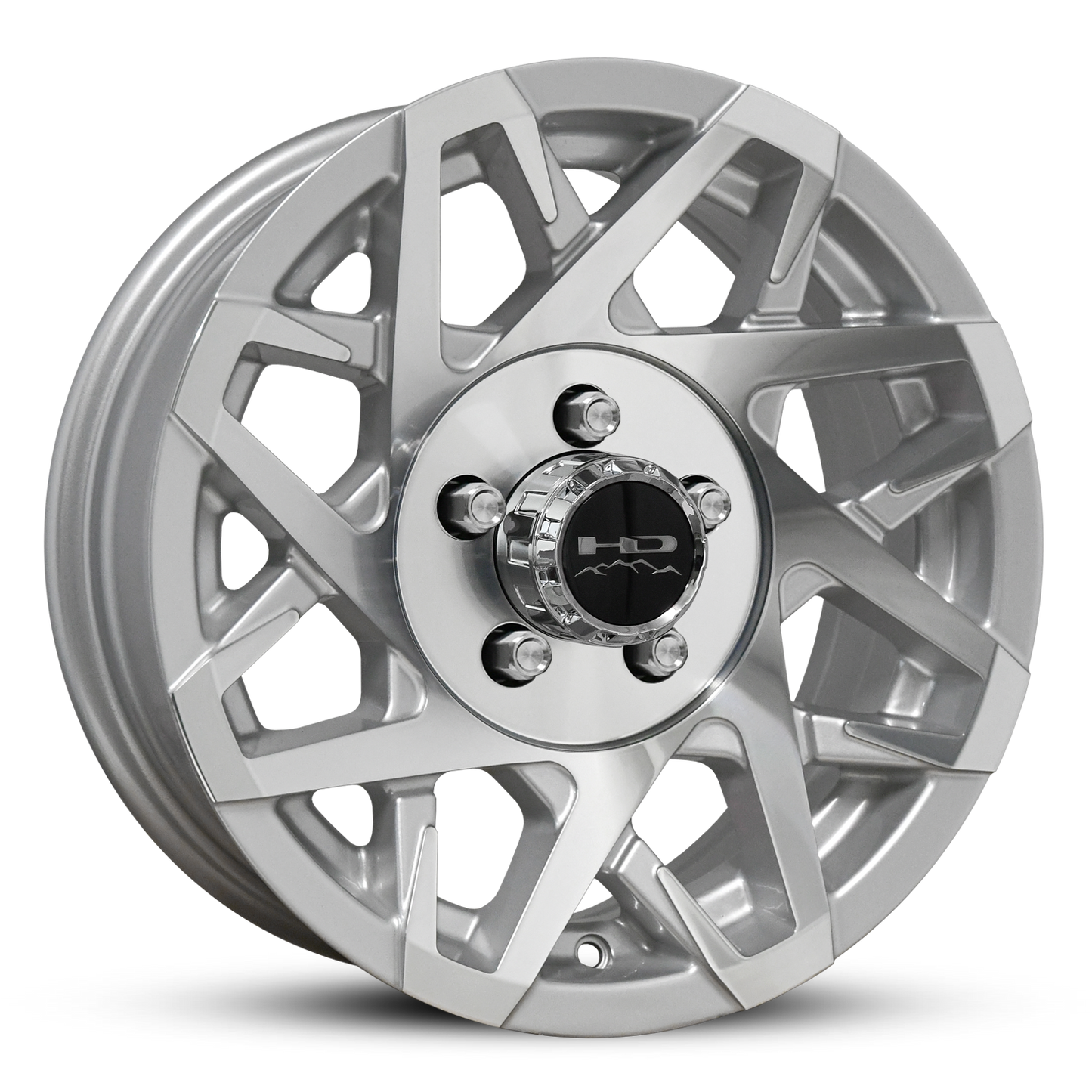 HD Trailer Canyon 14x5.5 +0 5x114.3mm 83mm Gloss Silver/Machined Face
