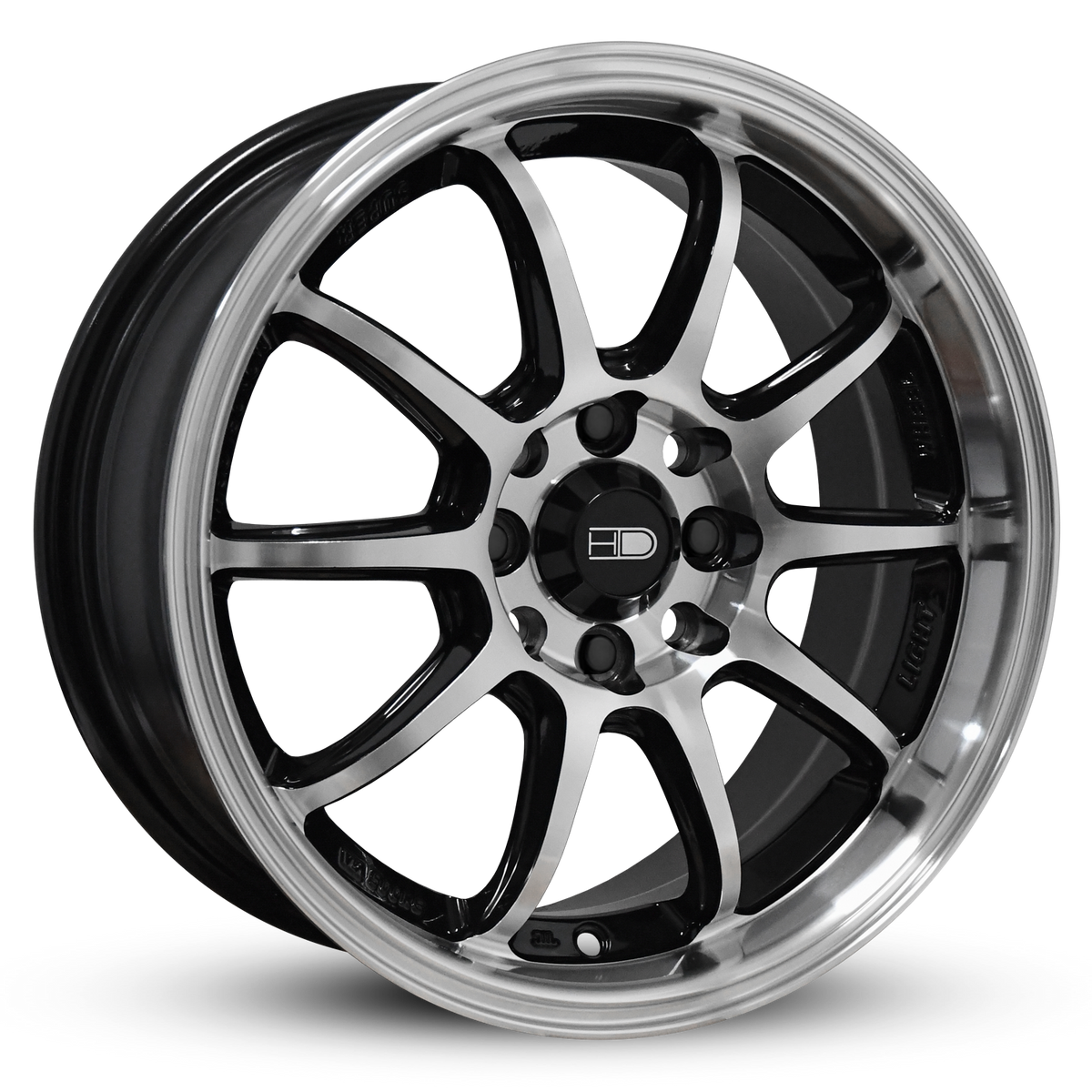 HD Wheels Clutch 15x6.5 +35 4x108mm/4x100 73.1mm Gloss Black w/Machined Face