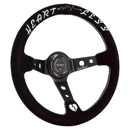 Bull Boost Performance Universal 350mm 3" Deep Dish 6-Bolt Steering Wheel – Black Suede Heartless Edition