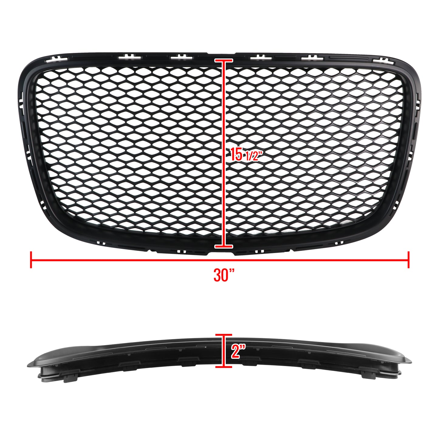 2015-2019 Chrysler 300 Black ABS Mesh Grille
