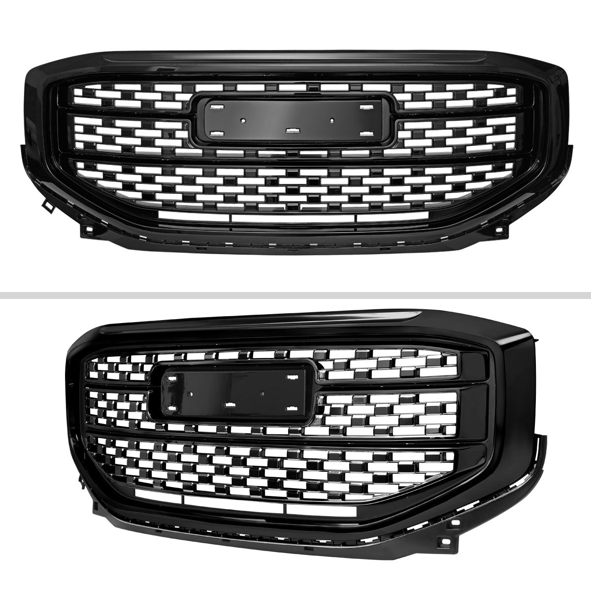 2017-2019 GMC Acadia Glossy Black Denali Style Mesh Front Upper Hood Grille