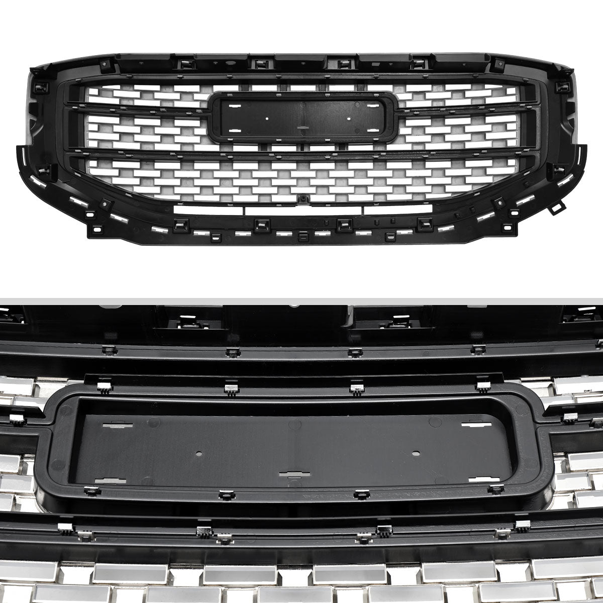 2017-2019 GMC Acadia Glossy Black Denali Style Mesh Front Upper Hood Grille