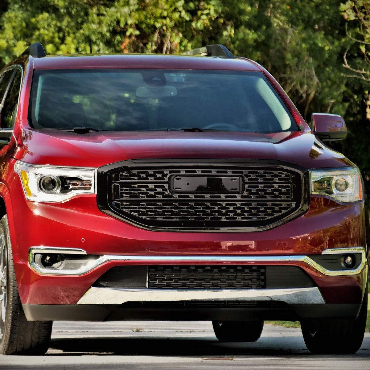 2017-2019 GMC Acadia Glossy Black Denali Style Mesh Front Upper Hood Grille