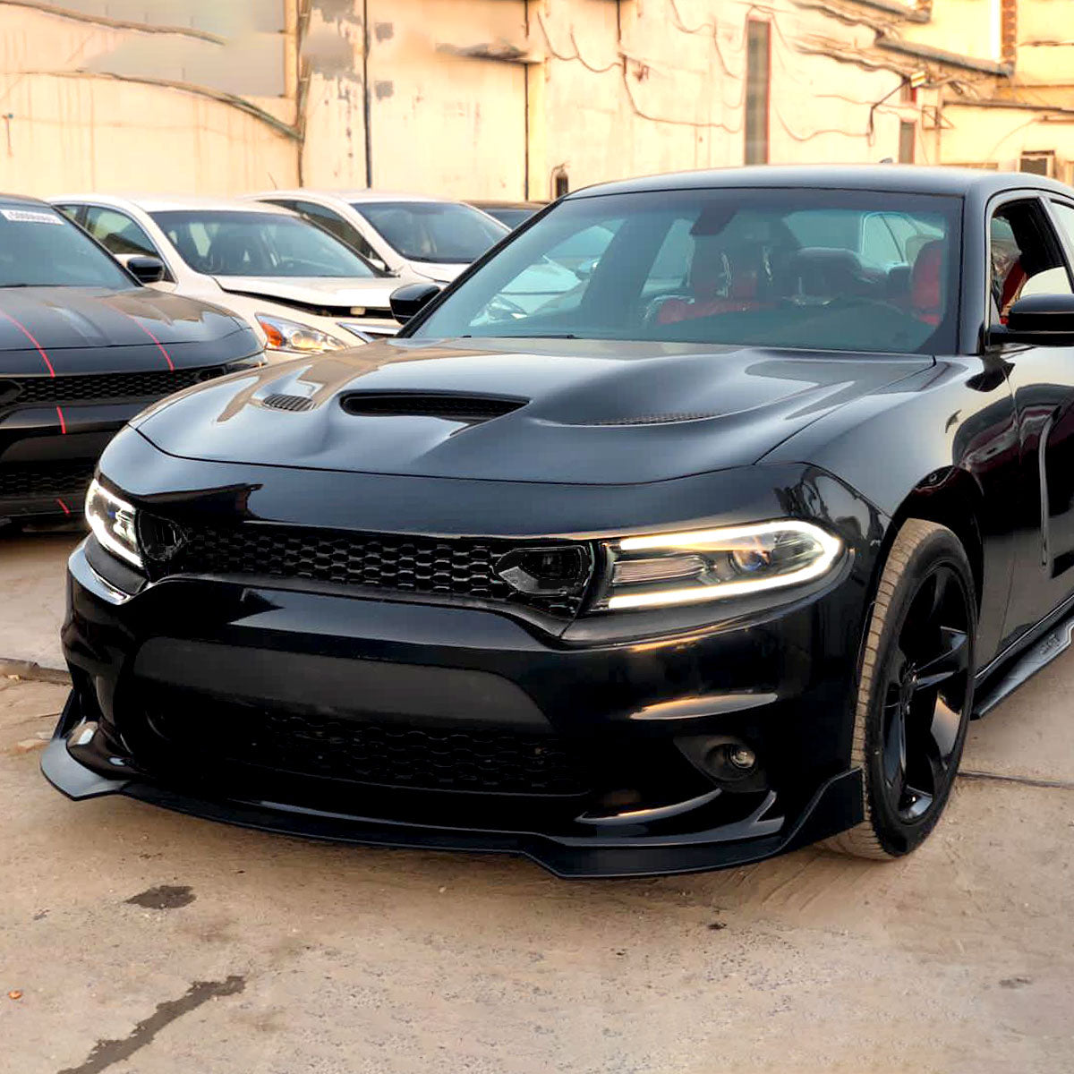 2015-2023 Dodge Charger SRT/RT/GT/Scat Pack Black Dual Snorkel Front Upper Grille