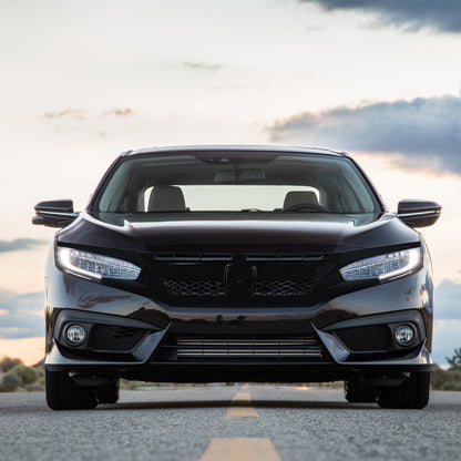 2016-2018 Honda Civic FK8 TR Style Glossy Black ABS Mesh Grille w/ Eyebrows