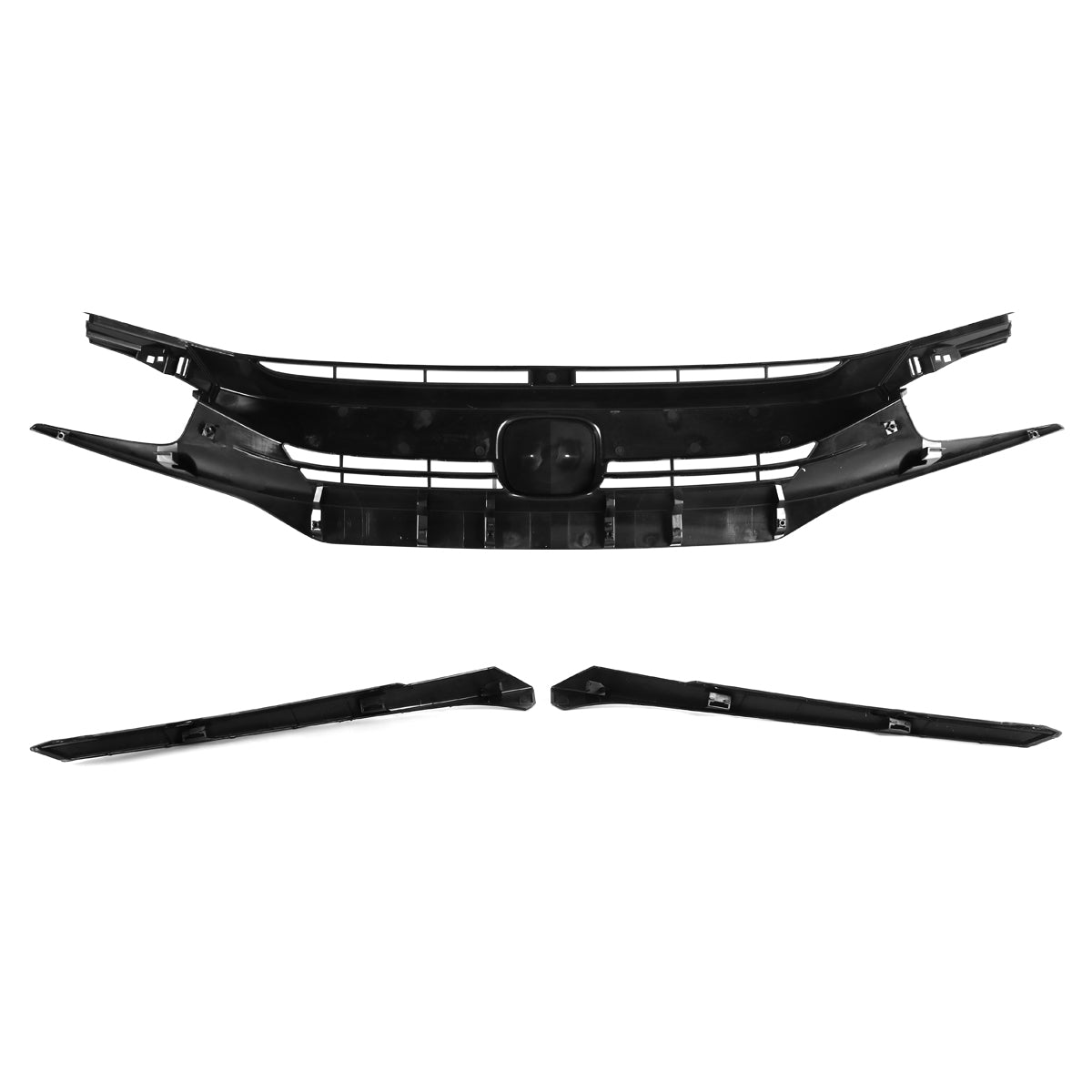 2016-2018 Honda Civic FK8 Factory Style Glossy Black ABS Mesh Grille w/ Eyebrows