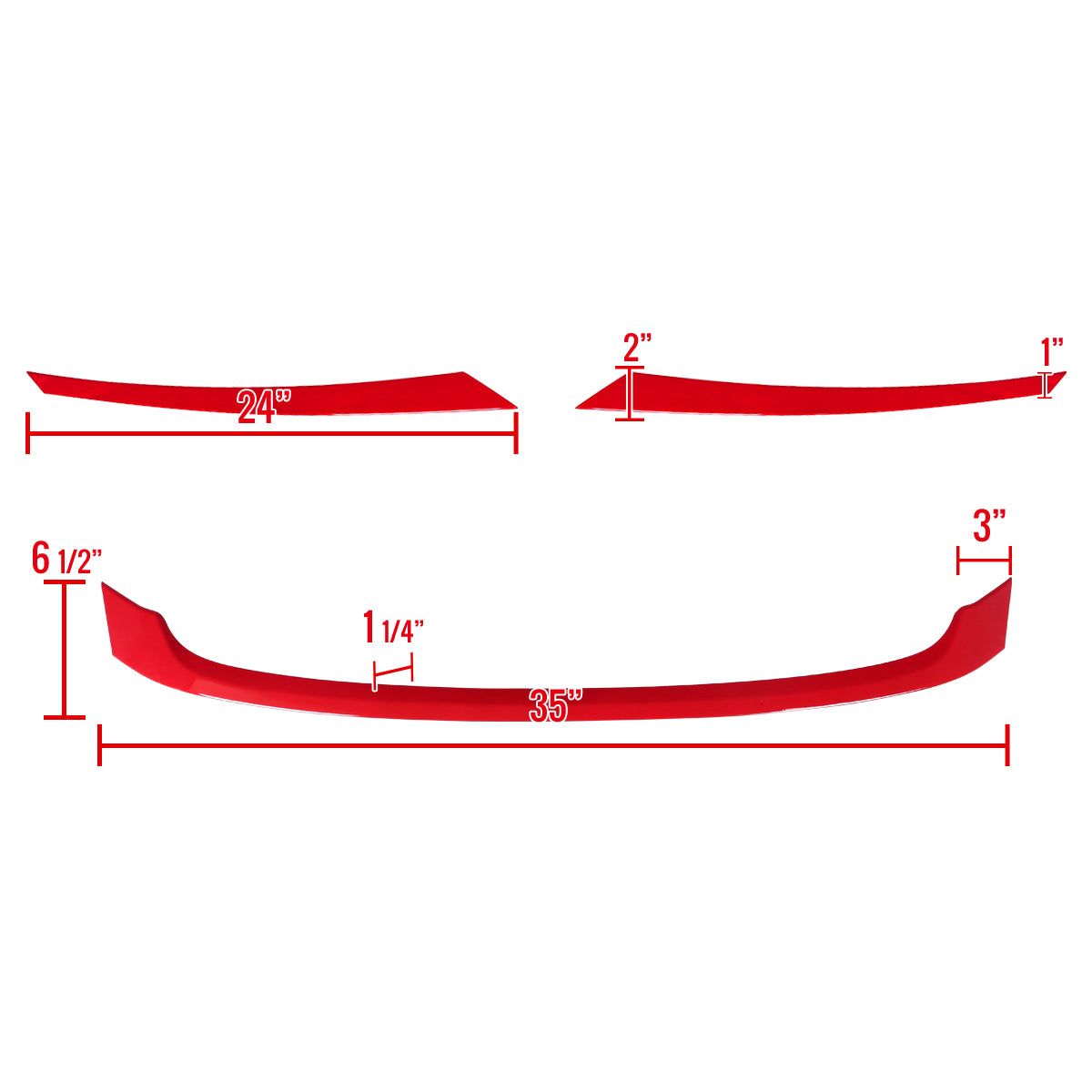2016-2021 Honda Civic FK8 Red ABS Grille Trim Covers