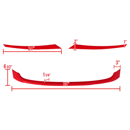 2016-2021 Honda Civic FK8 Red ABS Grille Trim Covers