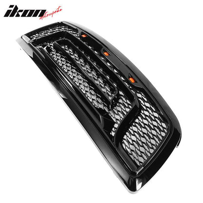 2009-2012 Dodge Ram 1500 Gloss Black Front Upper Grille W/Signal Light