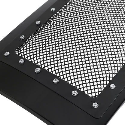 2009-2014 Ford F-150 Glossy Black ABS Rivet Style Grille w/ Stainless Steel Mesh