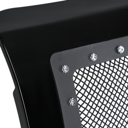 2009-2014 Ford F-150 Glossy Black ABS Rivet Style Grille w/ Stainless Steel Mesh