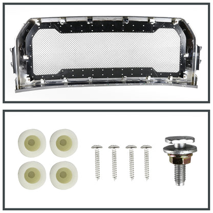 2015-2017 Ford F-150 Chrome ABS Rivet Style Grille w/ Stainless Steel Mesh
