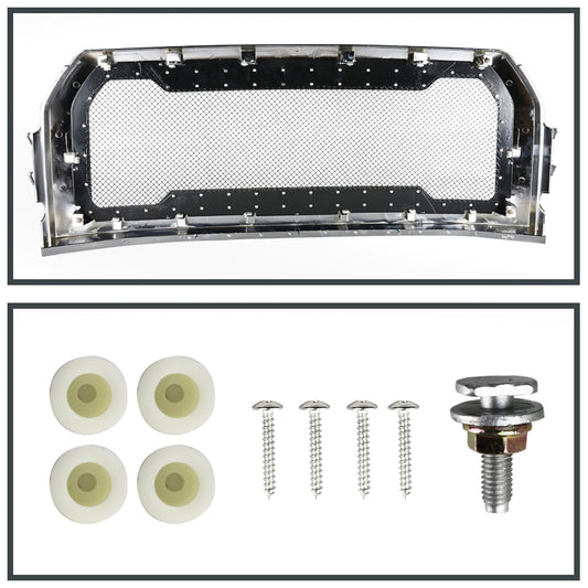 2015-2017 Ford F-150 Chrome ABS Rivet Style Grille w/ Stainless Steel Mesh