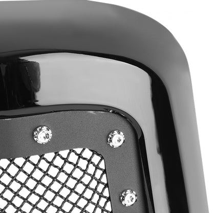 2005-2007 Ford F-250/F-350/F-450/F-550/Excursion Black ABS Rivet Style Grille w/ Stainless Steel Mesh