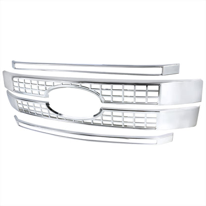 2017-2018 Ford F-250/F-350/F-450/F-550 SuperDuty Chrome ABS Grille Overlay