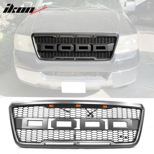 2004-2008 Ford F150 R Style Front Bumper Upper Grille W/ LED Lights